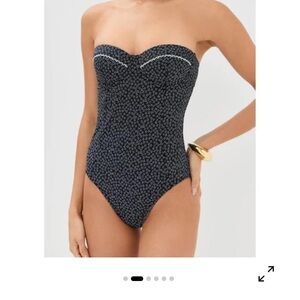 STAUD Sea Black and White swim suit